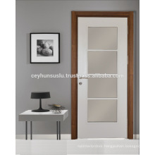 Pvc Folding Interior Glazed Door with White Leaf, Wooden Frame and Jamb